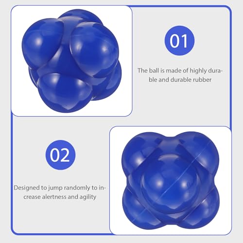 PartyKindom Silicone Hexagonal Reaction Ball 68mm Large Agile Training Ball Fitness Exercise Indoor Training Equipment for Baseball Agility and Hand-Eye Coordination