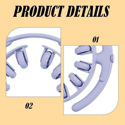 Leg Massage Tool with 12 Wheels Detachable Compact for Calves Arms 11x10.2x1.6inch Versatile Adjustable Tension, Blue