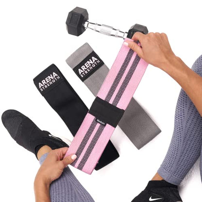 Fabric Booty Bands - Fabric Exercise Bands for Legs and Butt | Fabric Resistance Bands | Hip Resistance Bands with Workout Guide and Carry Case