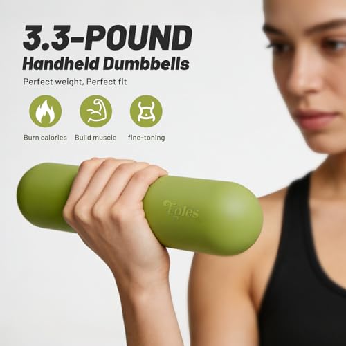 Egles Dumbbell Weight Bars for Women & Men, Set of 2 (3.3 LB | 6.6 LB Pair) -Hand Weights for Walking, Strength Training, Yoga, Pilates, Non-Slip Weights, Portable Strength Training