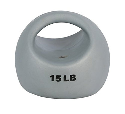 CanDo 10-3297 One Handle Medicine Ball, 15 lb, Silver - size: 15 lbs