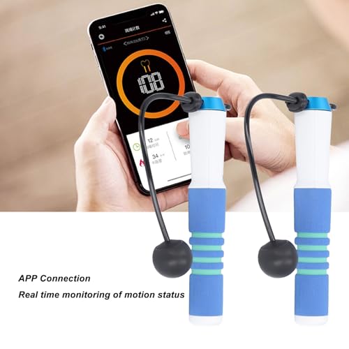 Smart Jump Rope, Cordless Jump Rope with APP Data Analysis LCD Display, Men Women Skipping Rope Counter, Digital Counting Jump Ropes for Home Fitness Exercise