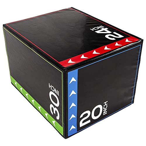 BalanceFrom 3-in-1 Foam Plyometric Jump Box for Home Gym with Multiple Height Options – Versatile Plyo with Non-Slip Surface for Strength, HIIT, Step-Ups, and Agility Training