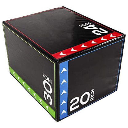 BalanceFrom 3-in-1 Foam Plyometric Jump Box for Home Gym with Multiple Height Options – Versatile Plyo with Non-Slip Surface for Strength, HIIT, Step-Ups, and Agility Training