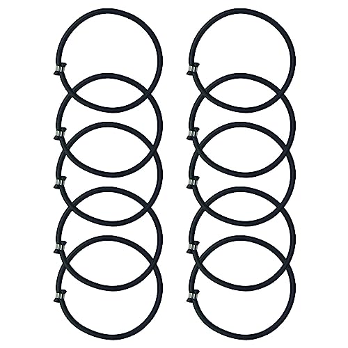 10Pcs Trampoline Elastic Rope Elastic Ties Aluminum Buckle Trampoline Accessories Bungee Cord for Tarp Canopy Exercise Fitness Trampoline, Black