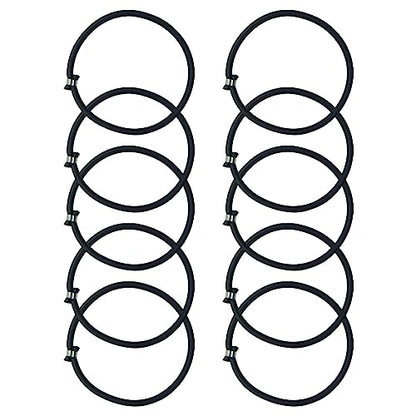 10Pcs Trampoline Elastic Rope Elastic Ties Aluminum Buckle Trampoline Accessories Bungee Cord for Tarp Canopy Exercise Fitness Trampoline, Black
