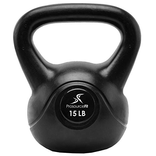 ProsourceFit Vinyl Plastic Kettlebell from 10, 15, 20, 25, 30 and 35 lbs - style: 15lb