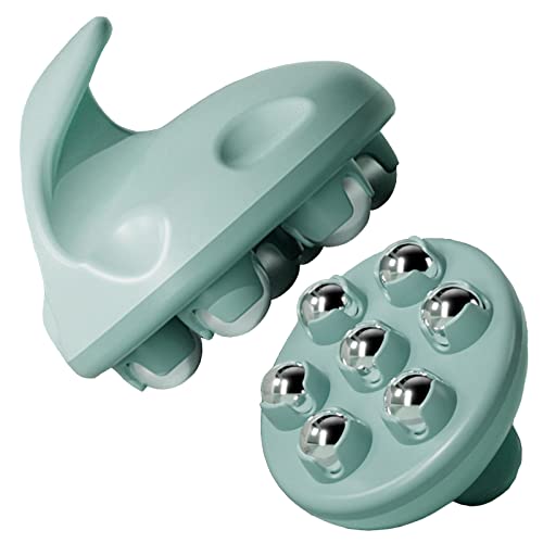 WMM Hand Held Massager, Full Body Massage Tool with Roller Ball Massager Manual 360-degree-roller for Muscle Back Neck Joint Foot Shoulder Leg Pain Relief with Portable Design