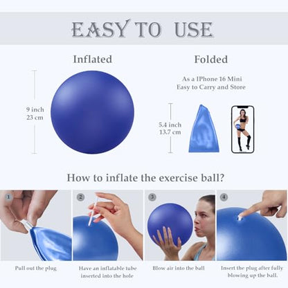PL-0003 Soft Exercise Ball, Anti-Burst Yoga Ball Chair Supports 2200lbs PL-0003 - color: Blue