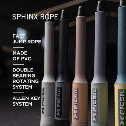 PICSIL - Sphinx Rope | 360° Spin Jump Rope | Dual Bearing System | Fast & Lightweight for Fitness, Cross Training Boxing | Adjustable Cable| Double Rolling |