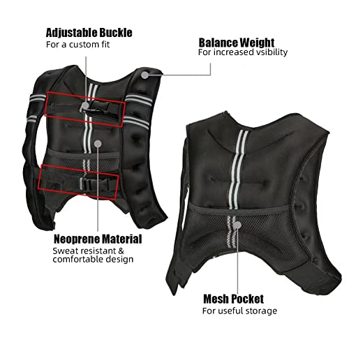 Weighted Vest for Men Women, 12 16 20 25 30 Lbs Weights Included, Workout Equipment Strength Training Weight Vest for Training Workout, Jogging, Cardio, Walking