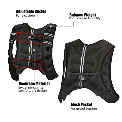 Weighted Vest for Men Women, 12 16 20 25 30 Lbs Weights Included, Workout Equipment Strength Training Weight Vest for Training Workout, Jogging, Cardio, Walking