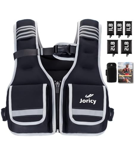 Adjustable Weighted Vest Woman 5-12lb/9-16lb Weight Vest with Reflective Stripe, Zipper Rucking Running Vests for Women Men Workout Walking Strength Training Weight Loss Fitness Weightlifting - color: Black, size: 5-12 lbs