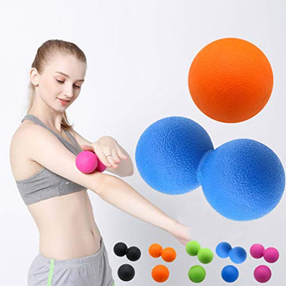 ARTIBETTER Peanut Massage Ball Double Massage Ball Mobility Ball Deep Tissue Massage Tool for Physical Therapy Muscle Relaxer Myofascial Release (Orange)