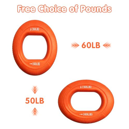 Grip Strength Trainer (30-80lbs) - 6 Resistance Levels, 3PCS Silicone Hand Grip Strengthener Rings for Rock Climbing, Athletes, Finger Workout & Stress Relief - Double Force Design