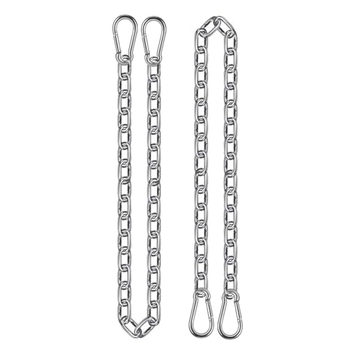 YOSE 2 Pack 44in Hanging Chair Chain with 4 Carabiners, 500LB Capacity Hanging Kits Heavy Duty Hanging Chair Hardware for Hammock Swing Punching Bags Sandbag