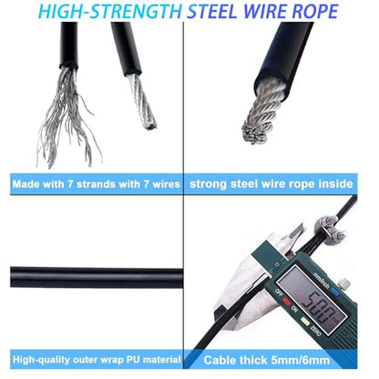 J Bryant Fitness Pulley Cable Gym Cable Replacement for Pulley Machine Heavy Duty Steel Wire Rope Available in 32.8, 65.6, 98.8Ft Length Exercise Equipment - size: 98.4Ft