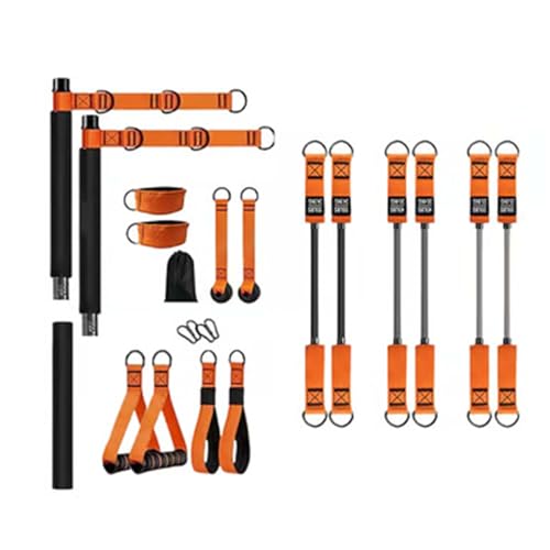 SakerPlus Pilates Bar Kit with Resistance Bands, Heavy Duty Pilates Equipment with Up to 270LBS Resistance, Portable Home Gym Workout Kit for Legs, Hips, Back, Arms, Abs, Chest & Shoulders