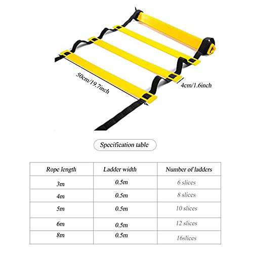 Agility Ladder Agility Ladder, Adjustable Speed Ladder Training Ladder, Sports Fitness Training Set, for Sports Training/Athletic Footwork, with Bag(Size:3M) - size: 3M