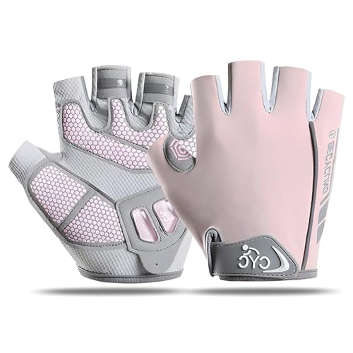 Men's & Women's Fingerless Cycling Gloves - Gel Padded, Anti-Slip Grip for Mountain Road Bike Riding, MTB, Workout & Training, Breathable & Adjustable Biking Gloves