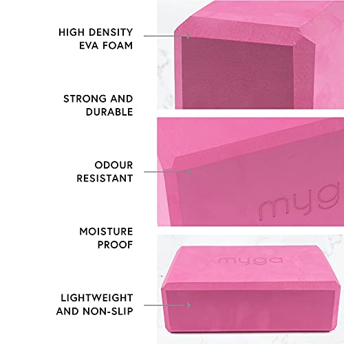 MYGA Yoga Block,Lightweight EVA Foam Yoga Brick,High Density Non-Slip Block for Yoga Poses, Pilates, Balance and Flexibility - color: Plum