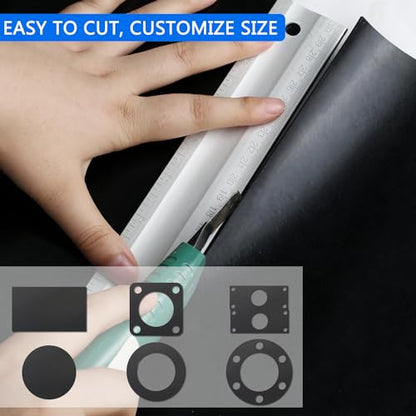 WochiTV Solid Rubber Sheets, 12" Wide x 1/32" Thick x 12" Long Neoprene Rubber Strips Rolls Perfect for DIY Gasket Material, Sealing, Liner, Shield, Padding, Mat - size: 12" W x 12" L, style: 1/32(.031") Thick