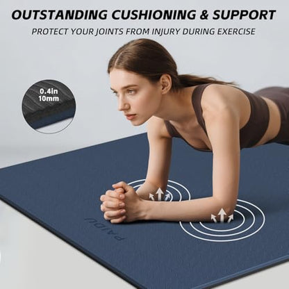PAIDU Extra Long Wide Yoga Mat 76"x33"x2/5 Inch - Non Slip Thick Exercise Mat for Home Gym, Yoga, Pilates & Workouts