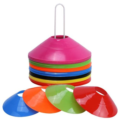 Soccer Cones for Training, Portable Stackable Multifunctional Equipment - Soccer Cones with Holder,for Football Basketball Baseball Training Practice Drills Workout