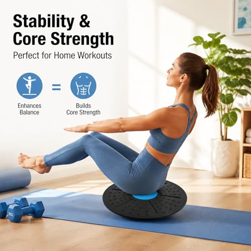 Plastic Balance Board, Anti Slip Exercise Stability Trainer, Core Strength Training - Durable Material, Non Slip Design, Home Gym Workout and Injury Recovery