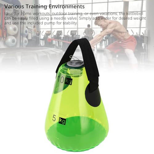 Water Filled Kettlebell Durable Soft Workout Tool for Home Gym Travel Green Exercise Gear for Athletes and Fitness Enthusiasts