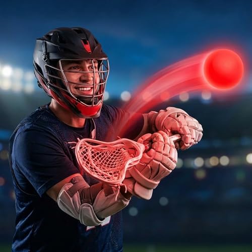 Glow in the Dark Lacrosse Ball | Official Size & Weight | 2 Pack | Night Practice & Training - color: Red