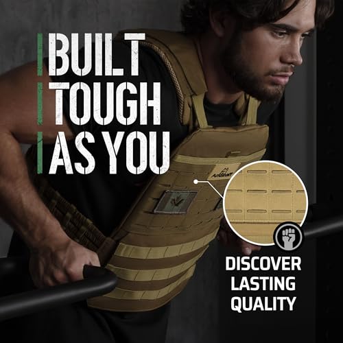 Amstaff Tactical Weighted Vest - Adjustable Weight Vests - Versatile Wearable Vest for Fitness Workouts, Strength and Endurance Training, Running - color: Green, style: 30 LB