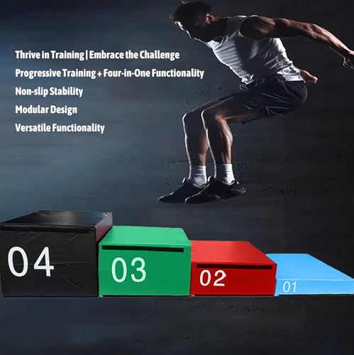 Free Combination Foam Plyometric Jump Box, Height Exercise Box Multiple Height Levels With Non-Slip Surface & EPE Foam For Plyometrics HIIT Strength Training Home Gym (Size:02#-35.4 * 21.7 * 11.8in) - size: 02#-35.4*21.7*11.8in
