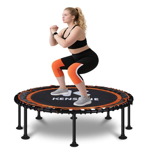 K KENSONE 40/48" Rebounder Trampoline for Adults, Bungee, 450/550 LBS Quiet - color: Orange, size: 48" without Bar