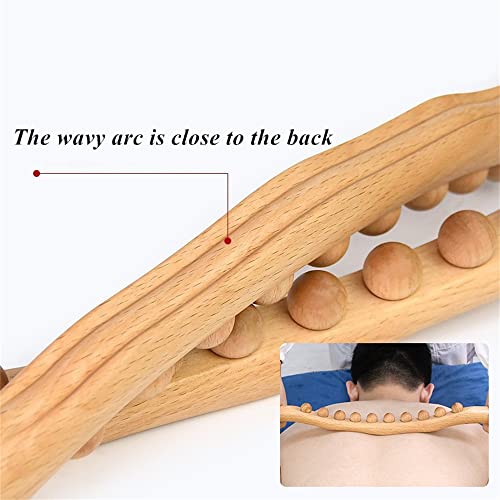 Wooden Gua Sha Massage Tools,10 Beads Lymphatic Drainage Paddle Tool,Handheld Self Body Sculpting Massage Tool,Cellulite Massage 23.6INCH - color: Style B Primary Color 10 Beads