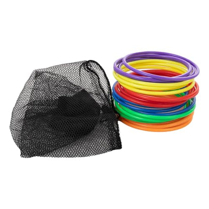 Generic 24 Pcs Multicolor Plastic Ring Toss Game for Kids and Outdoor Toss Rings for Speed and Agility Practice Game