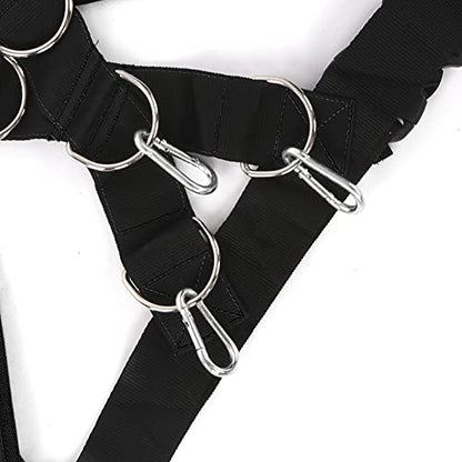 Weight Bearing Shoulder Strap, Harness Weight Bearing Shoulder Strap, Pulling Sled Harness Vest, Tire Pulling Harness, Resistance Bands with Pulling Strap for Fitness - color: black