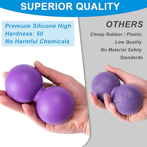Aegero Peanut Massage Ball-Double Lacrosse Massage Ball (Grey Firm Ball) - color: Black