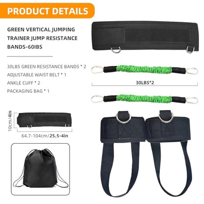 Vertical Jump Trainer, Resistance Bands Set for Leg and Thigh, Strength Agility Power Exercise Basketball Volleyball Football Tennis Training Equipment