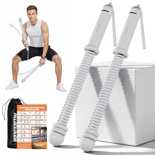 Portable Ropeless Battle Ropes, Adjustable Weights Cordless Battle Ropes for Home Gym with Storage Bag, Weighted Exercise Equipment for Low-Impact Workout, Strength & HIIT, for Men & Women (Gray) - color: Gray
