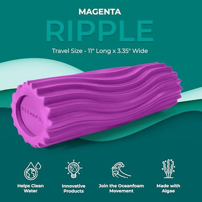 Oceanfoam Ripple Roller - Small Foam Roller for Physical Therapy (Magenta) - color: Magenta