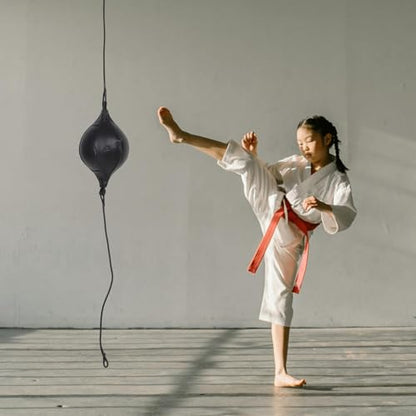 Boxing Speed Training Ball Double-end Pu Hanging Reaction Ball with Rope, Pump, Needle, and Hook Set for Hand-Eye Coordination and Reflex Boxing Workout at Home