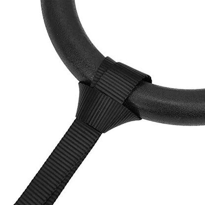 Gymnastic Hanging Rings with Sturdy ABS Rings and Polyester Webbing for Indoor and Strength Training, Black