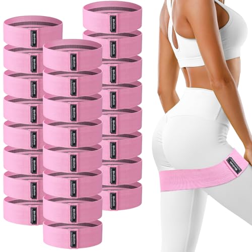 24 Pcs Fabric Resistance Bands for Working Out Strength Exercise Bands for Women Men Resistance Loop for Legs and Butt, Yoga, Pilates, Rehab, Fitness and Home