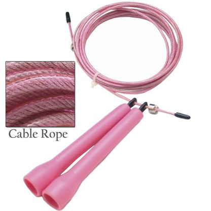 DA VINCI Ultra Speed 10 Ft Adjustable Cable Jump Rope, Super Fast for Double Unders - color: Pink