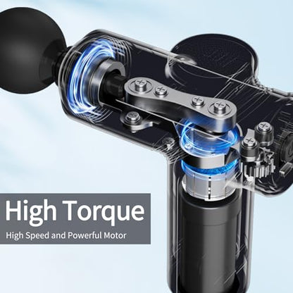 Massage Gun Deep Tissue, Silent Motor and Portable Massage Gun with 4 Interchangeable Heads for Deep Muscle Relief and Relaxation, Relax Gift - color: A1-Blue
