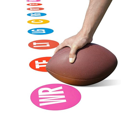 Football Lineman Splits Marker Flat Spot Markers for Positioning and Blocking Coaching Training - color: White Text
