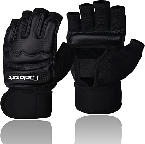 Kickboxing Sparring Gloves MMA Gloves Boxing Gloves for Men Women Kids Half Finger Punching Bag Gloves Fighting Gloves for Men Women Boxing Training - color: black, size: Small