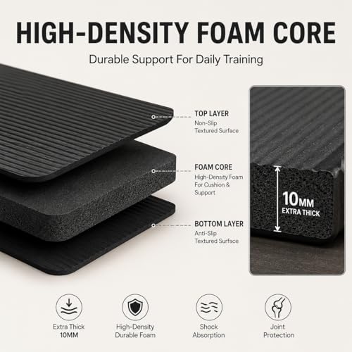 Non Slip Yoga Mat, Extra Thick TPE Exercise Mats for Home Workout with Carrying Strap, Durable Anti-Tear Fitness Mat for Pilates Stretching Gym - color: Red