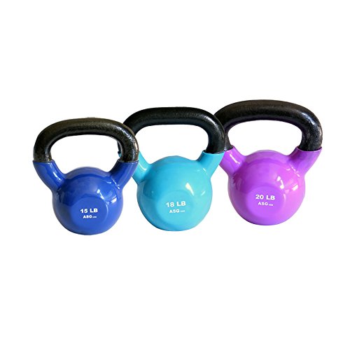 Ader Vinyl Kettlebells Set 12, 15,18,20,25, 30lbs - color: 15,18,20lb